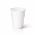 12oz White Double Wall Paper Cup centred on white, smooth white exterior and double-wall base band, subtle shadow
