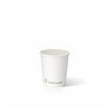 Compostable White paper cup on a white background