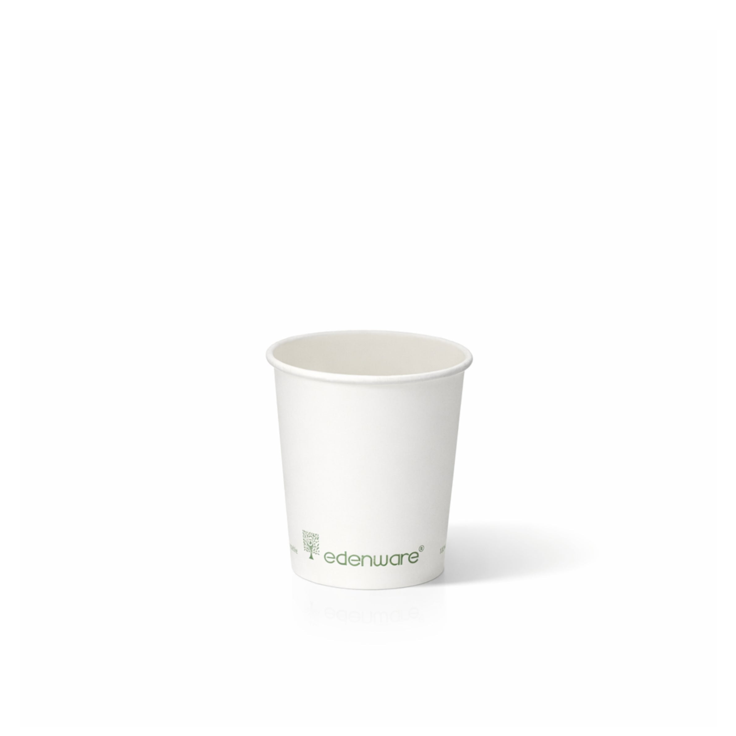 Compostable White paper cup on a white background