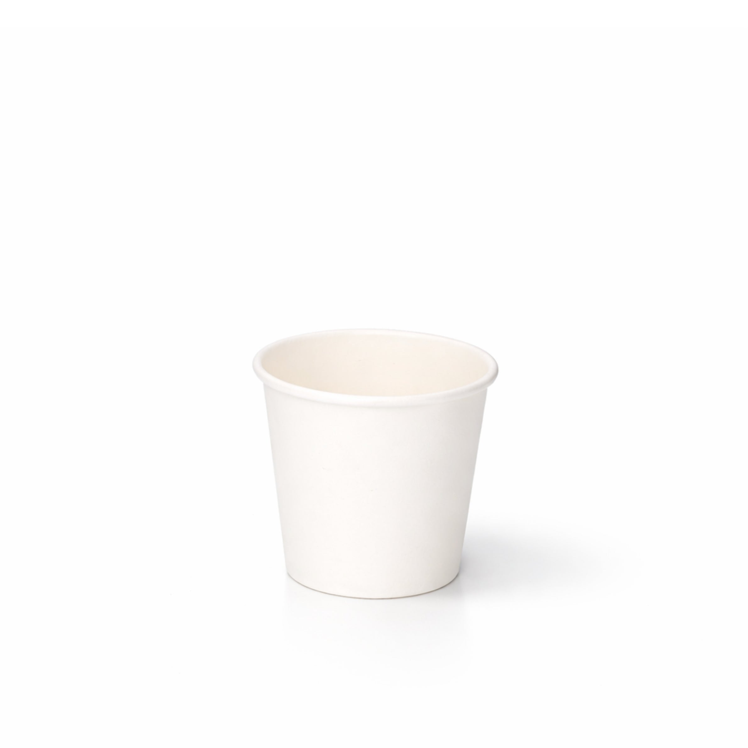 White paper cup on a white background