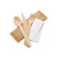 Birchwood 4in1 Fork + Knife + Spoon + 2 Ply Napkin
