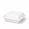 9" Bagasse 3 Compartment Square Clamshell Boxes