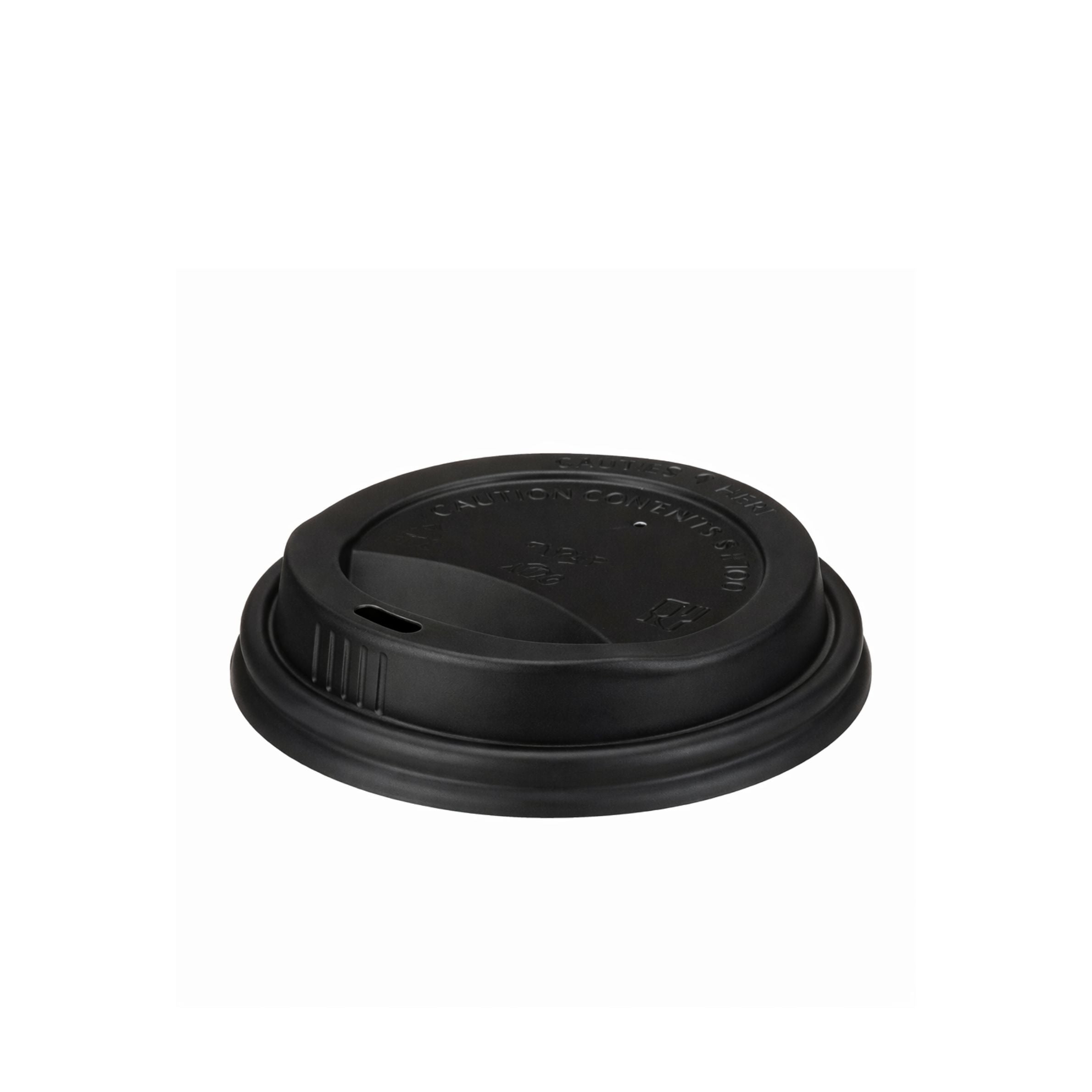 Black CPLA Sip-through Lids For 12 - 16oz