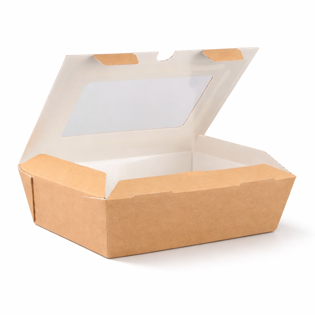 Corrugated Window Hinged Box 1000ml
