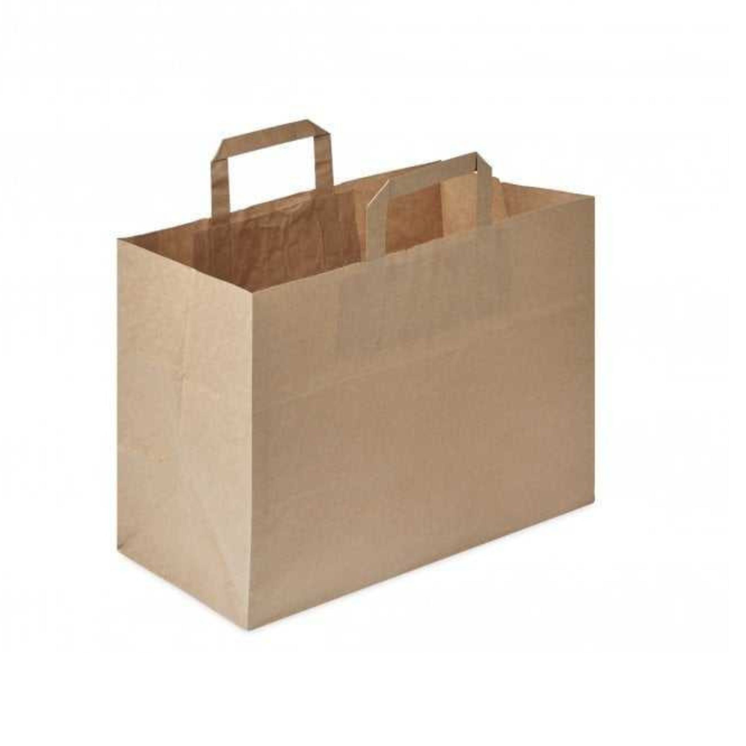 Large Kraft Patisserie Bags - Flat Handle