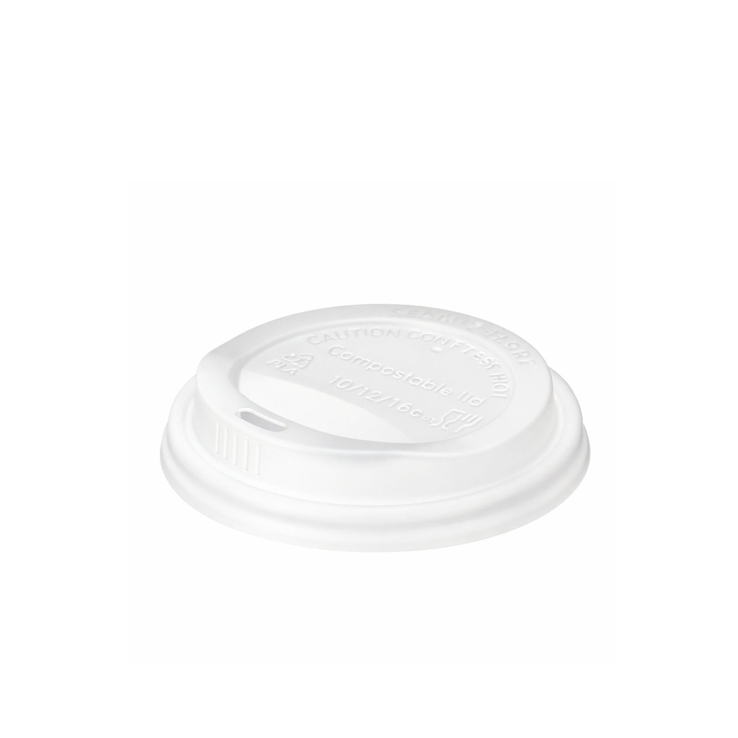 White CPLA Sip-through Lids For 12 - 16oz