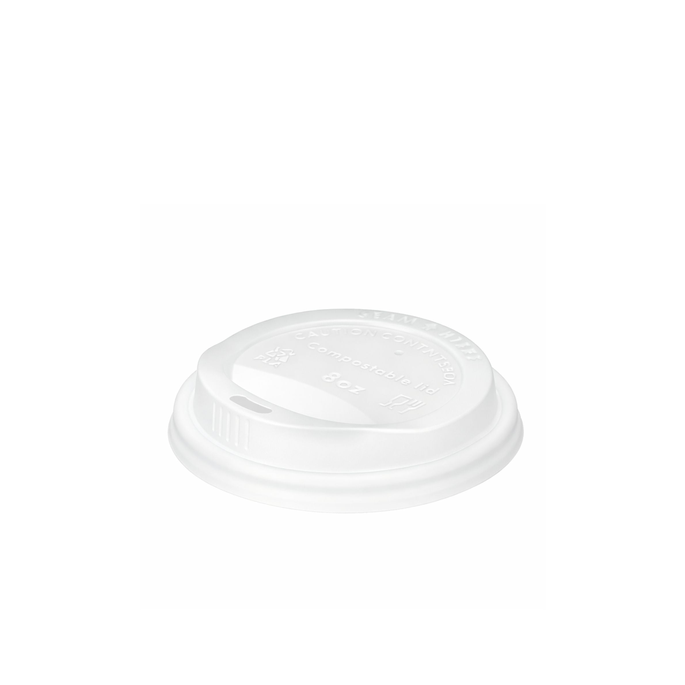 White CPLA Sip-through Lids For 6 - 8oz