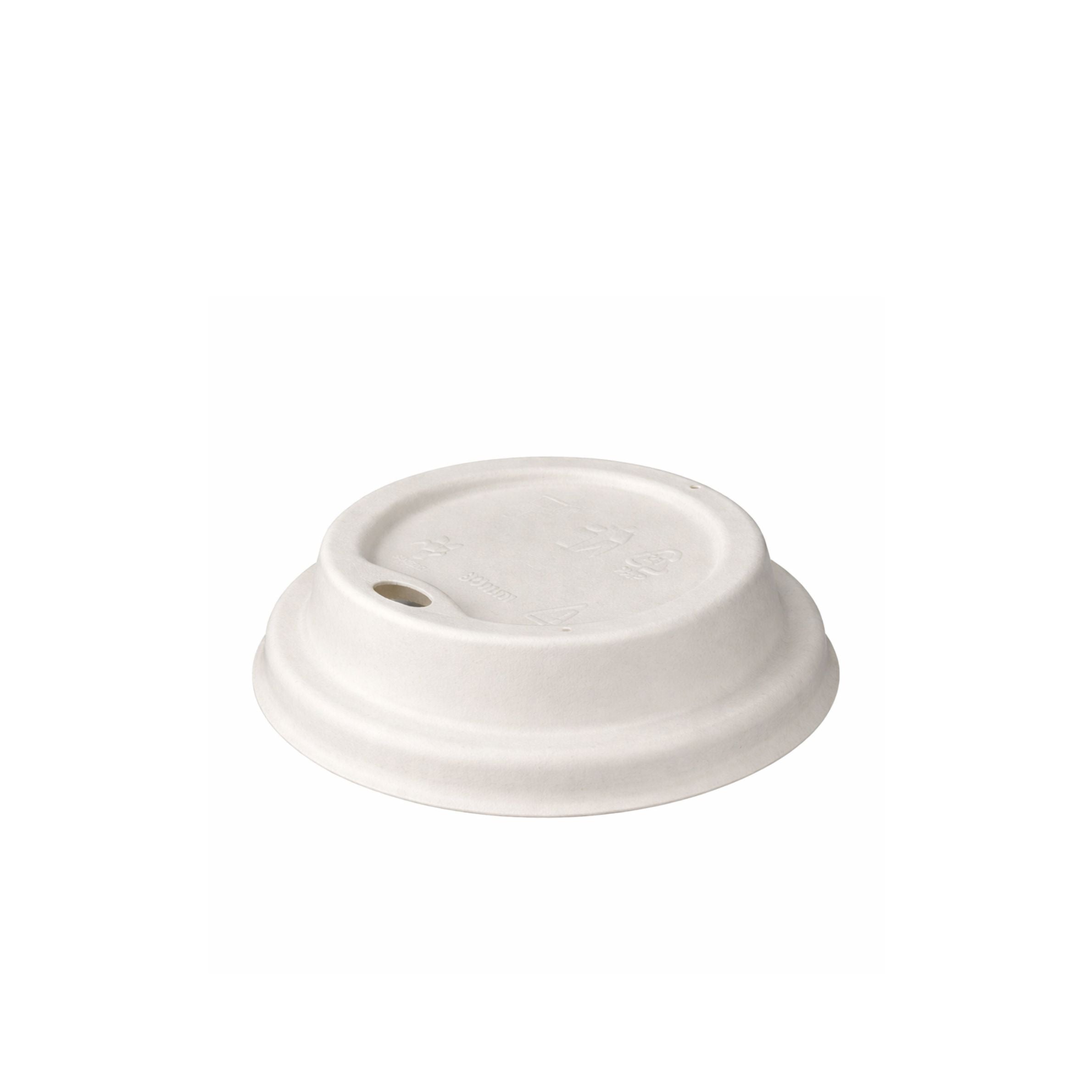 White Moulded Fibre Lids For 6 - 8oz