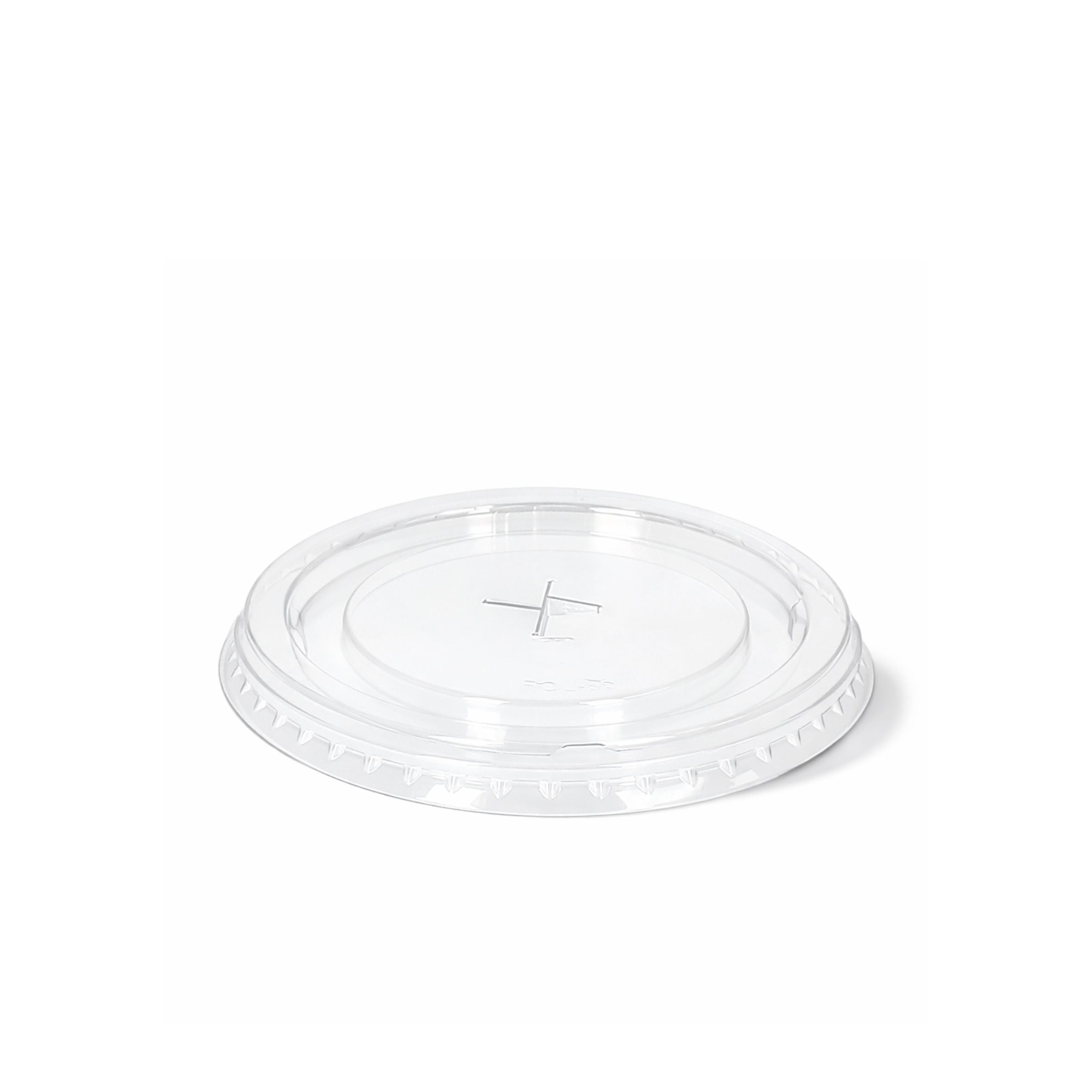 Clear Flat Lids with Straw Slot 95mm